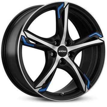 RONAL R62 blue (R20 W8,5 PCD5x112 ET40 DIA76) JETBLACK-MATT-FRONTKOPIERT 4053881214659 фото